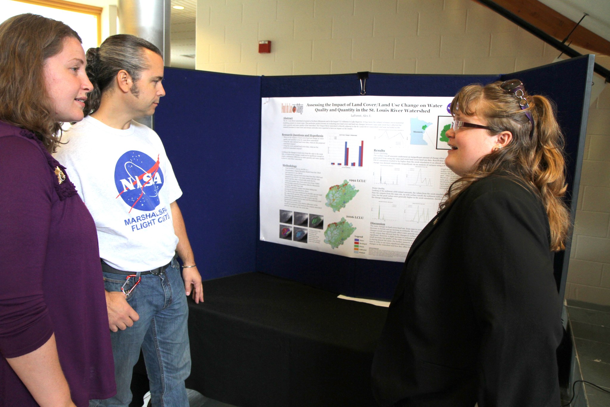 Students and NASA experts worked many hours researching environmental data models for the EMARE project.