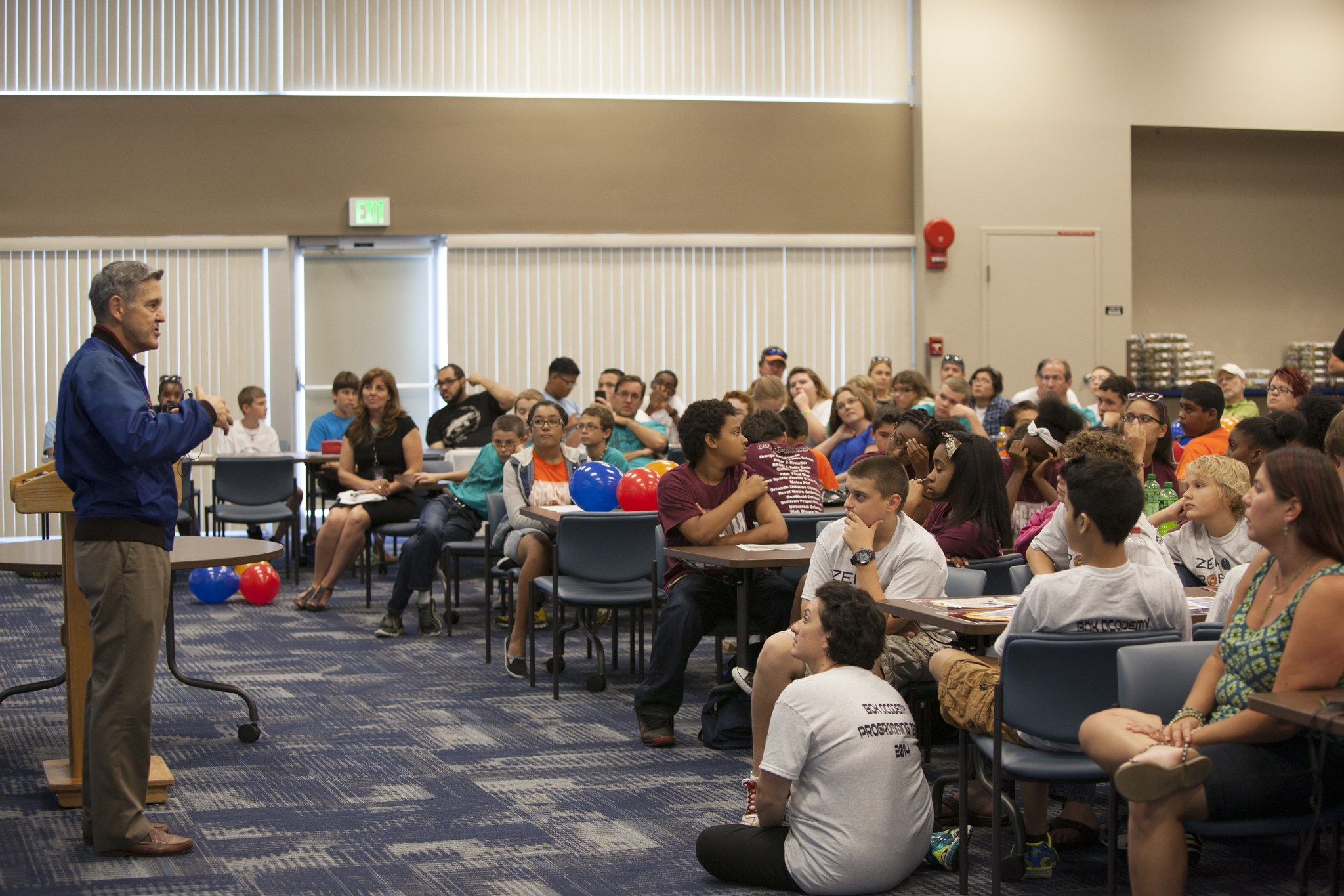 Kennedy Space Center Director and former astronaut Bob Cabana, talked with Florida middle school students