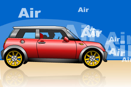 Illustration of car showing air is a drag 