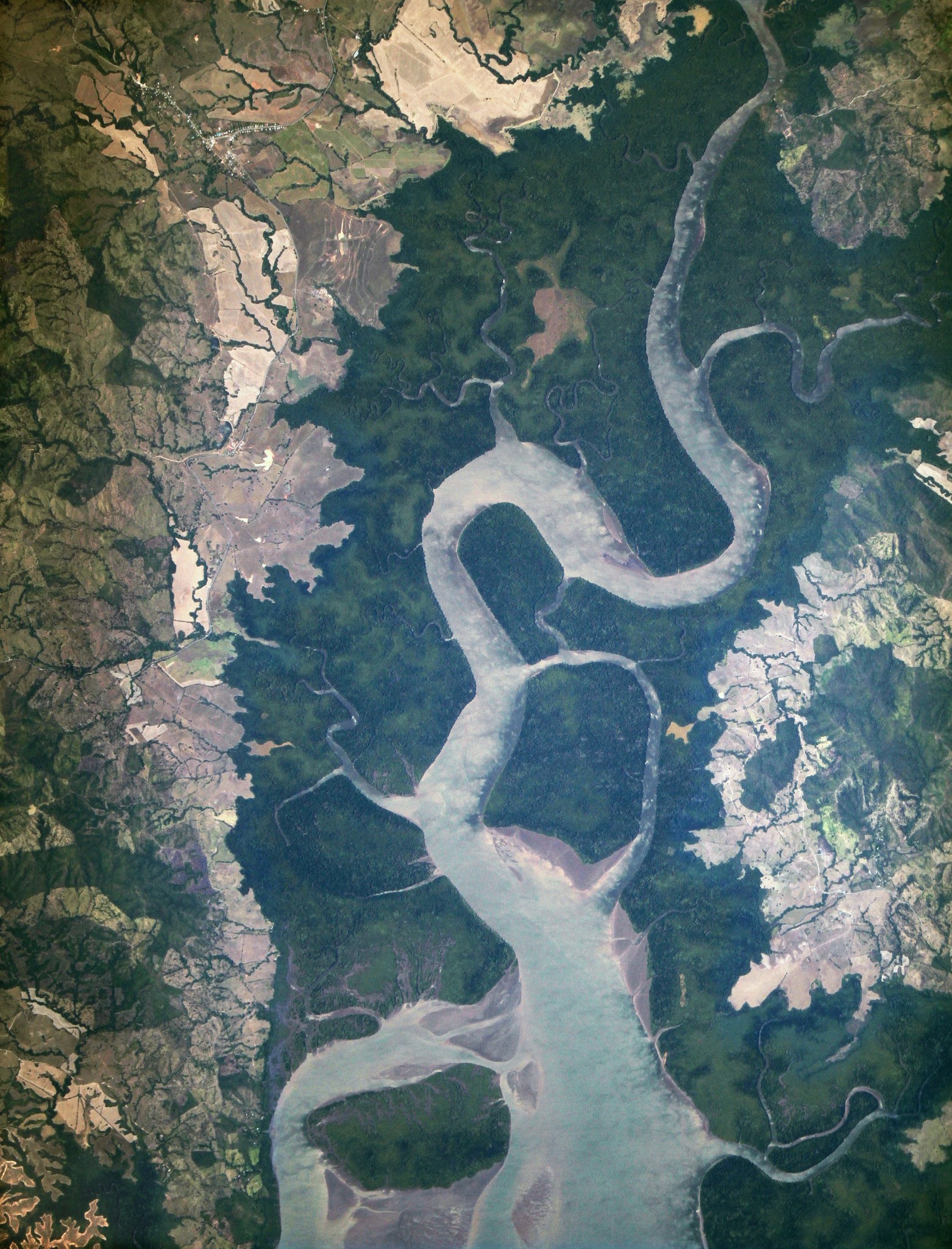 The mouth of the Rio San Pablo in Veraguas, Panama, as it empties into the Gulf of Montijo