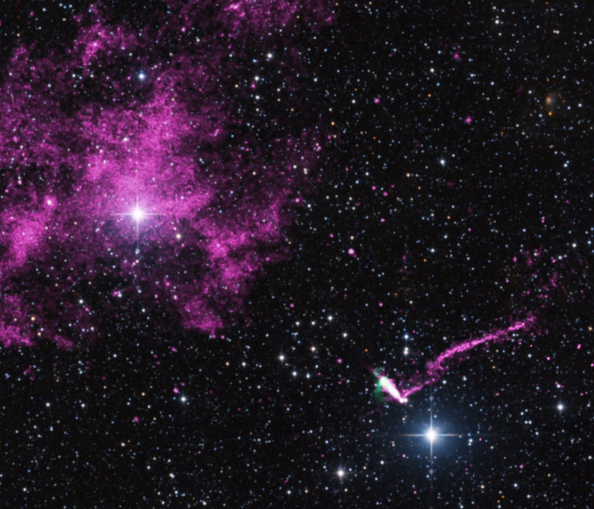 Composite image of pulsar IGR J11014-6103.