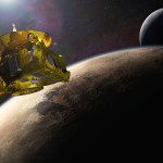 Artist Concept of New Horizons Spacecraft over Pluto