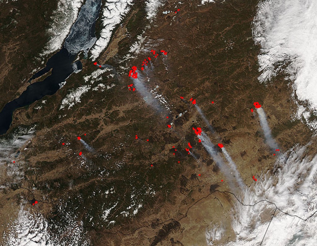 Real and False Color Images of Siberia
