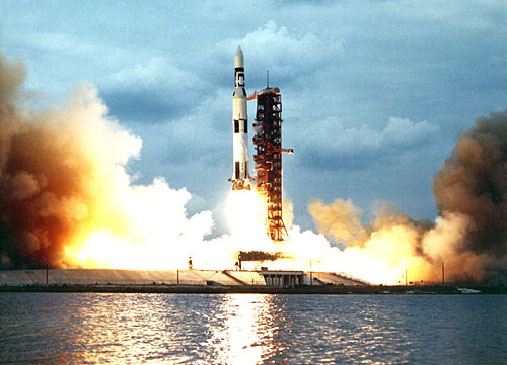 Saturn V rocket launching