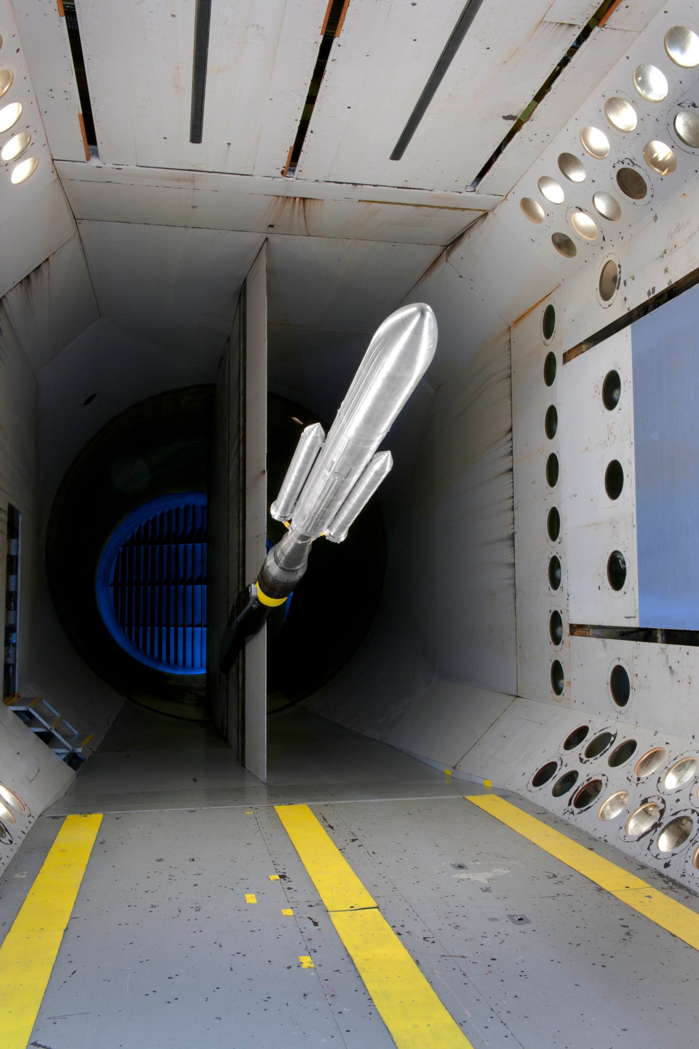 Model rocket in a wind tunnel