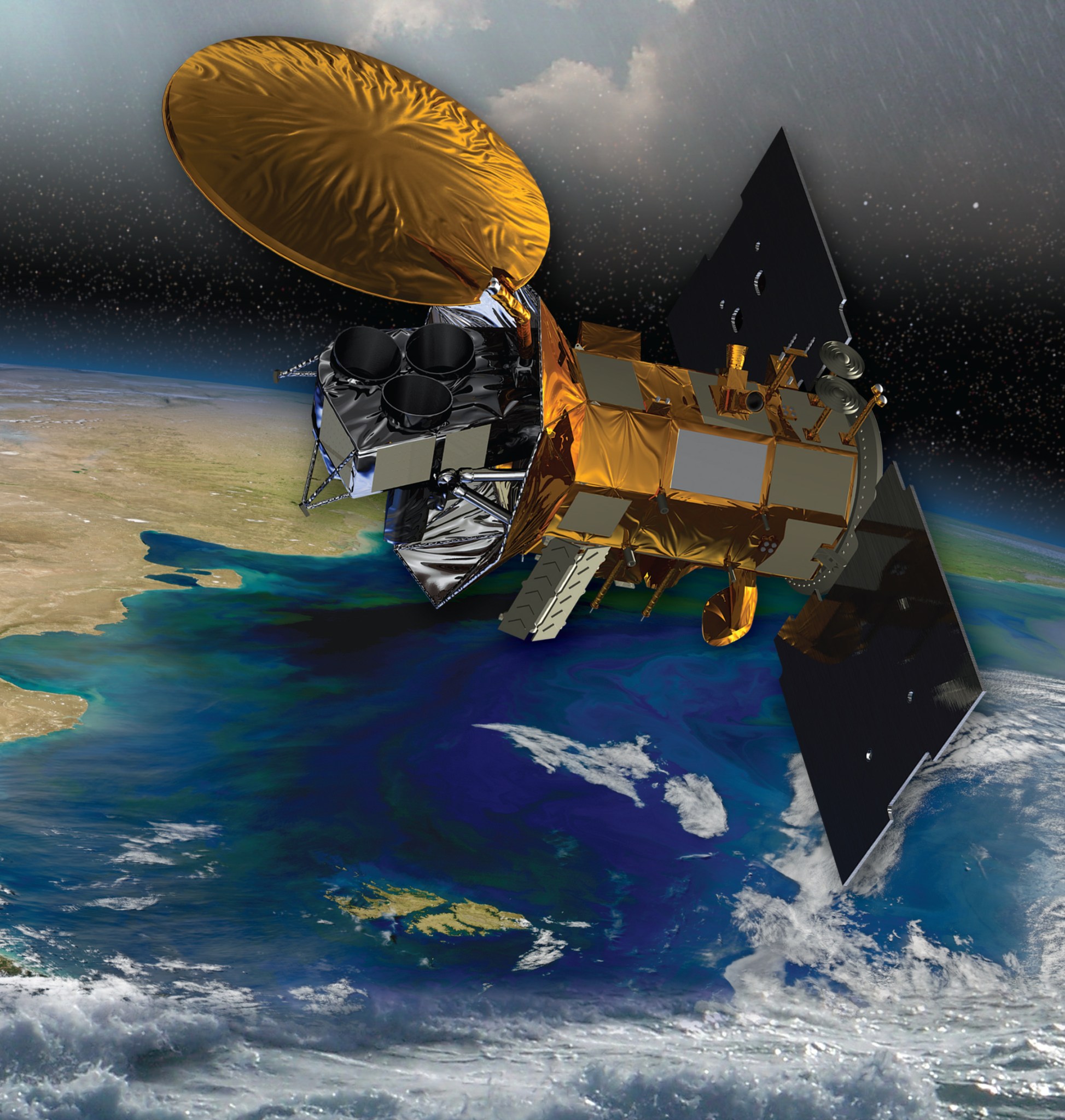 Artist’s rendering of the Aquarius/SAC-D satellite