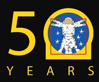 The 50th anniversary logo for EVAs.
