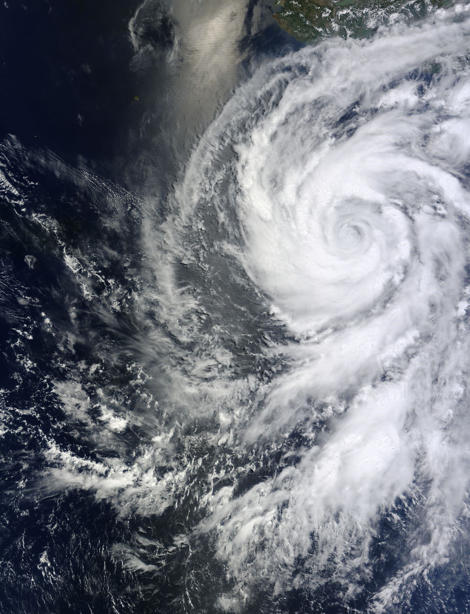 NASA Terra satellite MODIS image of Hurricane Blanca