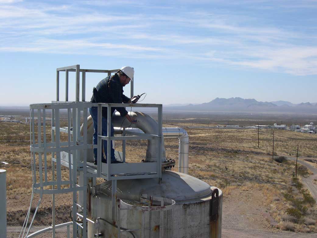 Ultrasonic thickness testing conducted in the field.