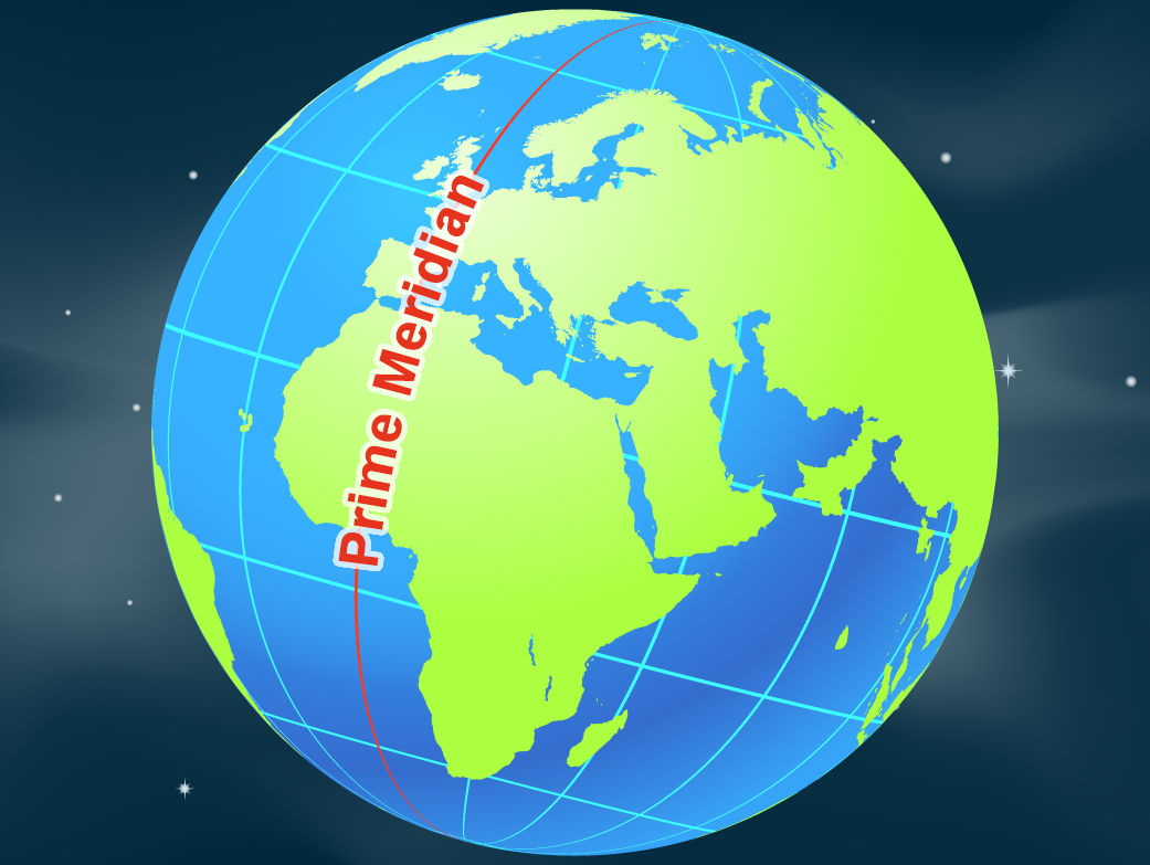 Globe with lines of longitude and latitude