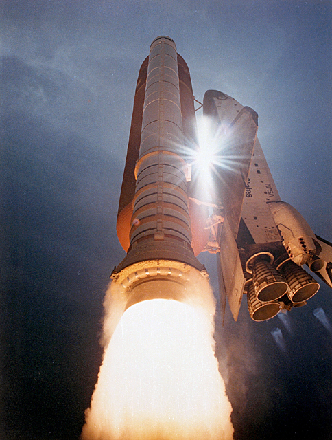 Picture of a space shuttle launching