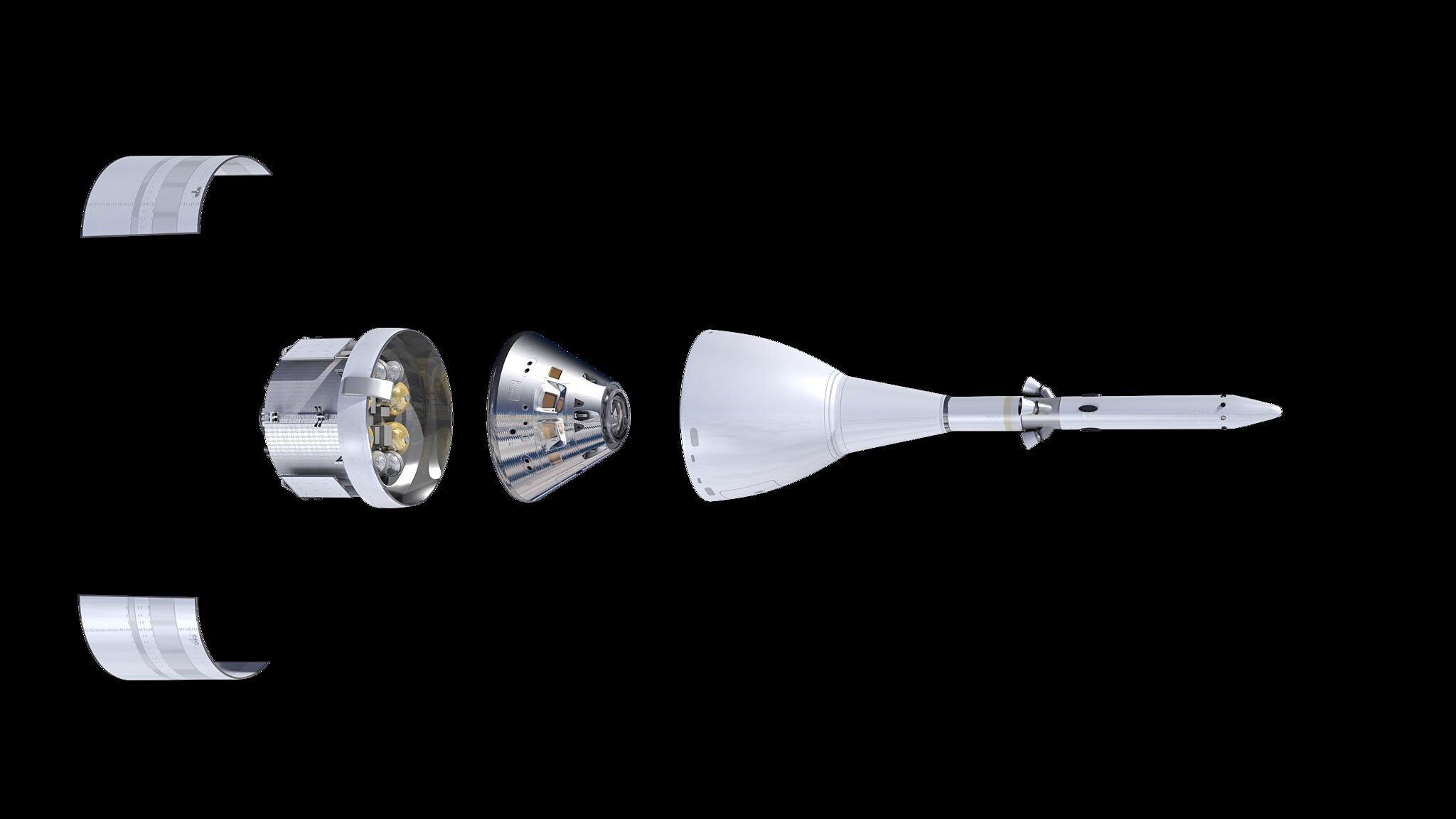 Artist's drawing of the three main sections of Orion