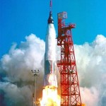 Friendship 7 launches atop an Atlas rocket