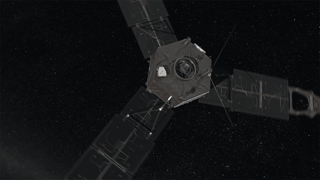Artist's animation of Juno spacecraft