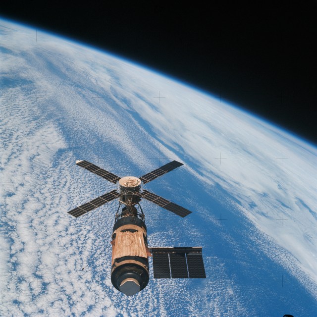 Skylab with earth in background
