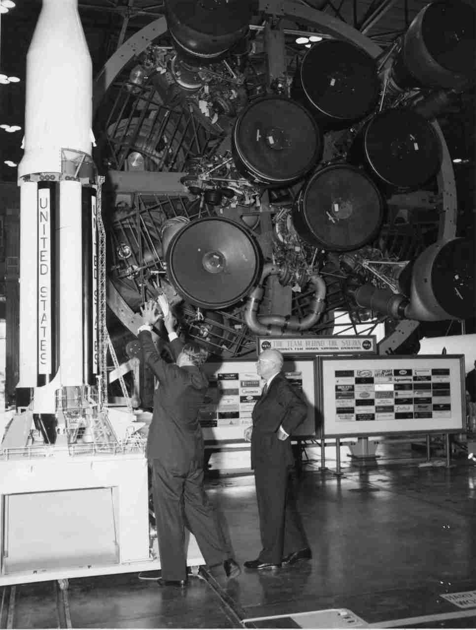 Dr. Wernher von Braun briefs President Dwight D. Eisenhower 