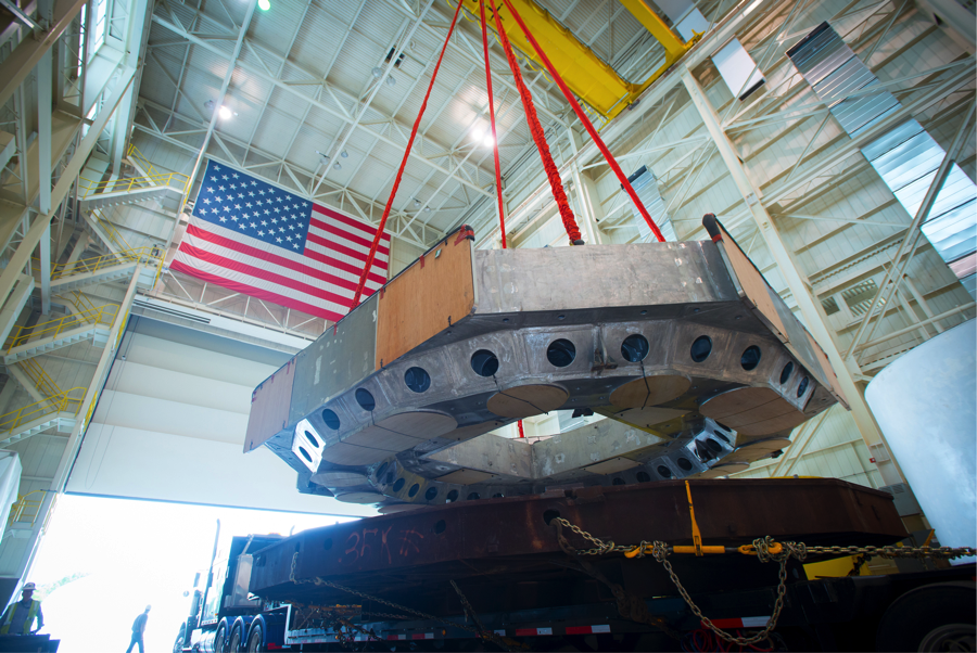 A 22-foot-wide, 55,000-pound vibration-simulating table