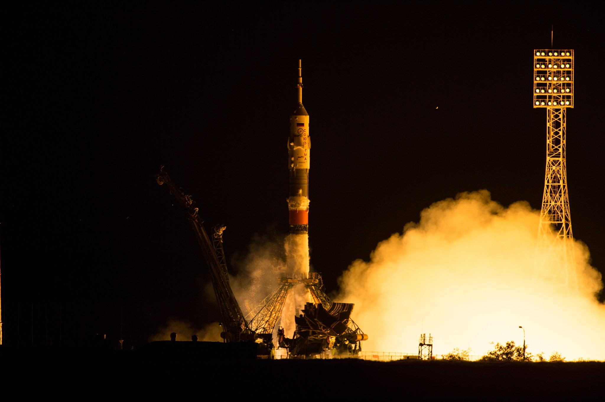 Soyuz TMA-17M rocket launched from the Baikonur Cosmodrome in Kazakhstan