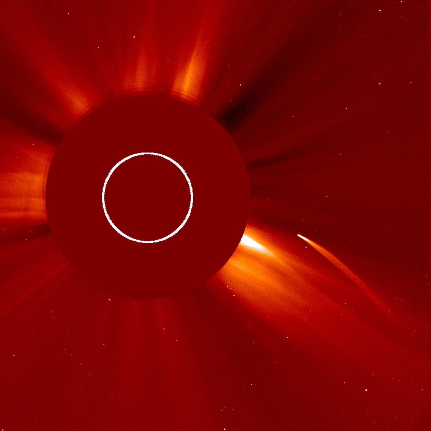 SOHO saw this sun grazing comet as it dived toward the sun on July 5 and July 6, 2011. 