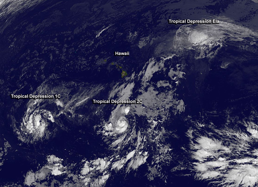 3 storms in the Central Pacific