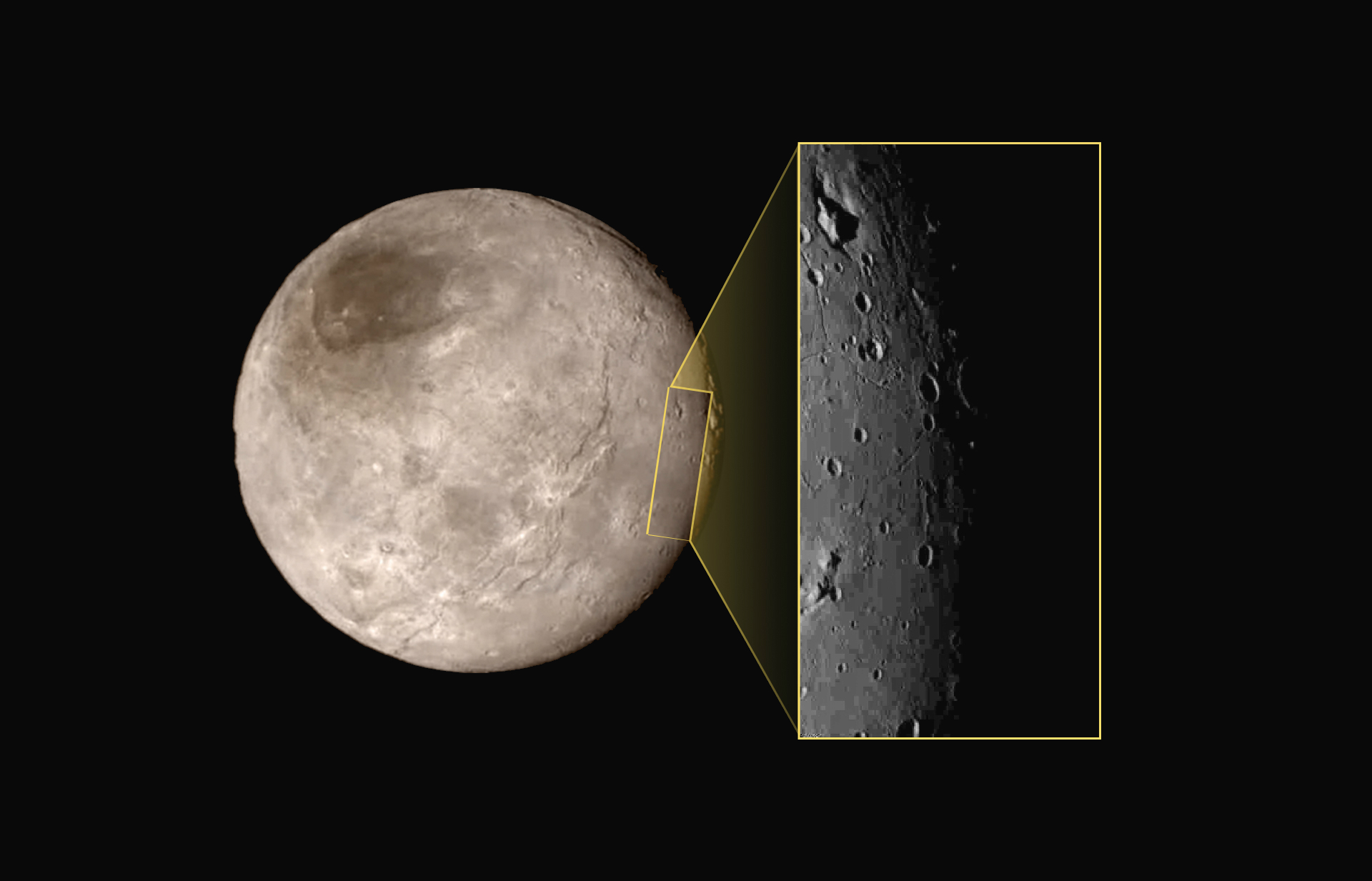 New image of an area on Pluto's largest moon Charon