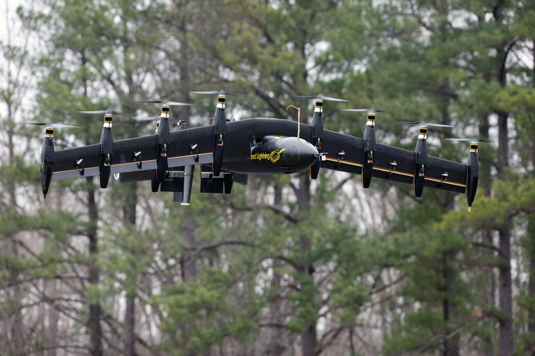 Researchers from NASA Langley tested a remotely piloted prototype called the Greased Lightning GL-10.