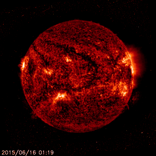 This is how the Sun looked in ultraviolet light to NASA’s SOHO spacecraft on June 16, 2015.