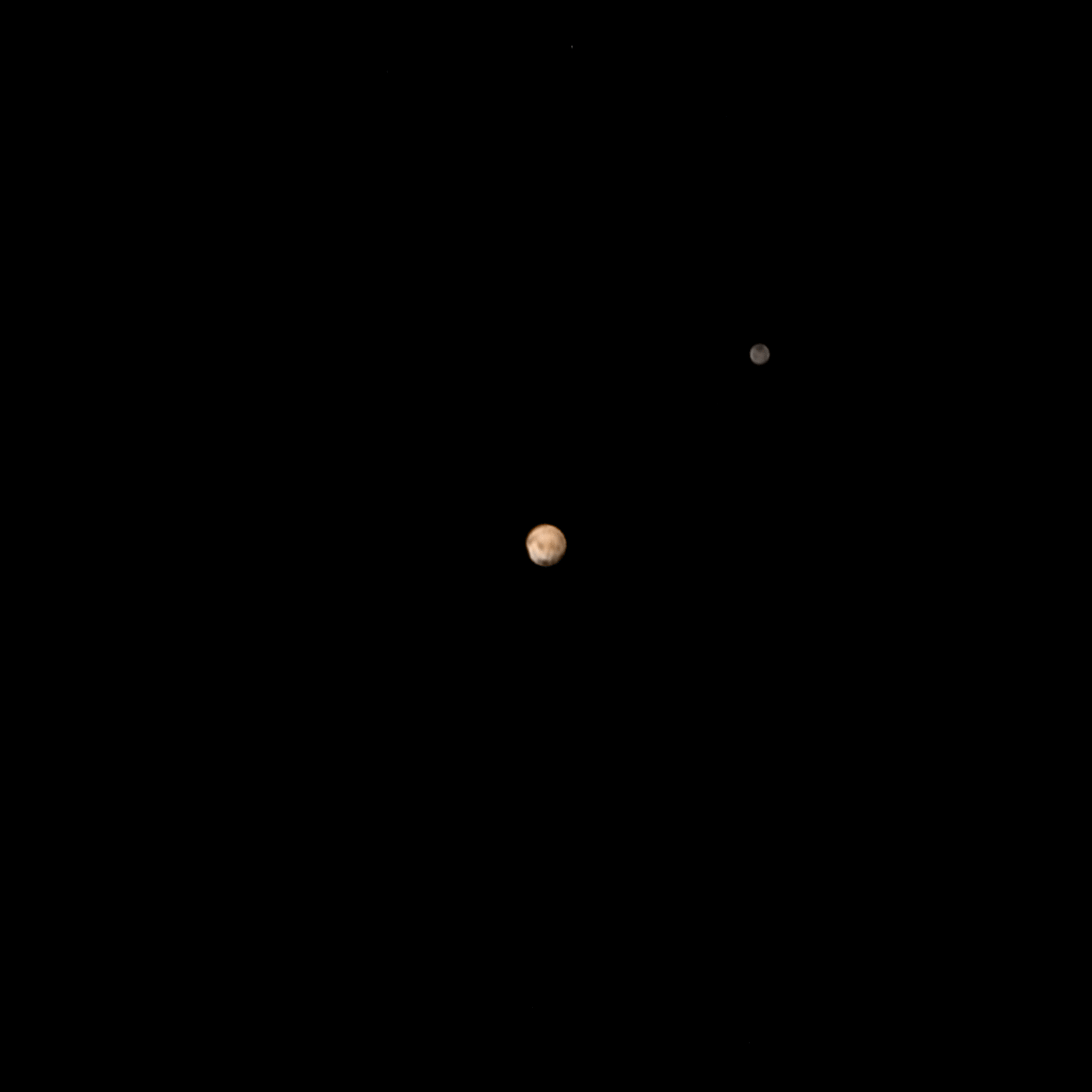 Animated gif showing a lot of the surface of Pluto at an 11 million mile distance.
