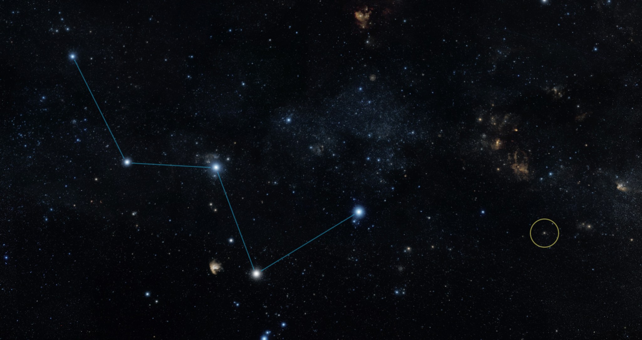 This sky map shows the location of the star HD 219134 (circle)