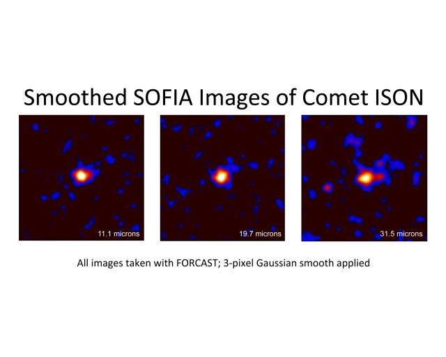 Images of Comet ISON were obtained by SOFIA's FORCAST camera at wavelengths of 11.1, 19.7, and 31.5 microns.