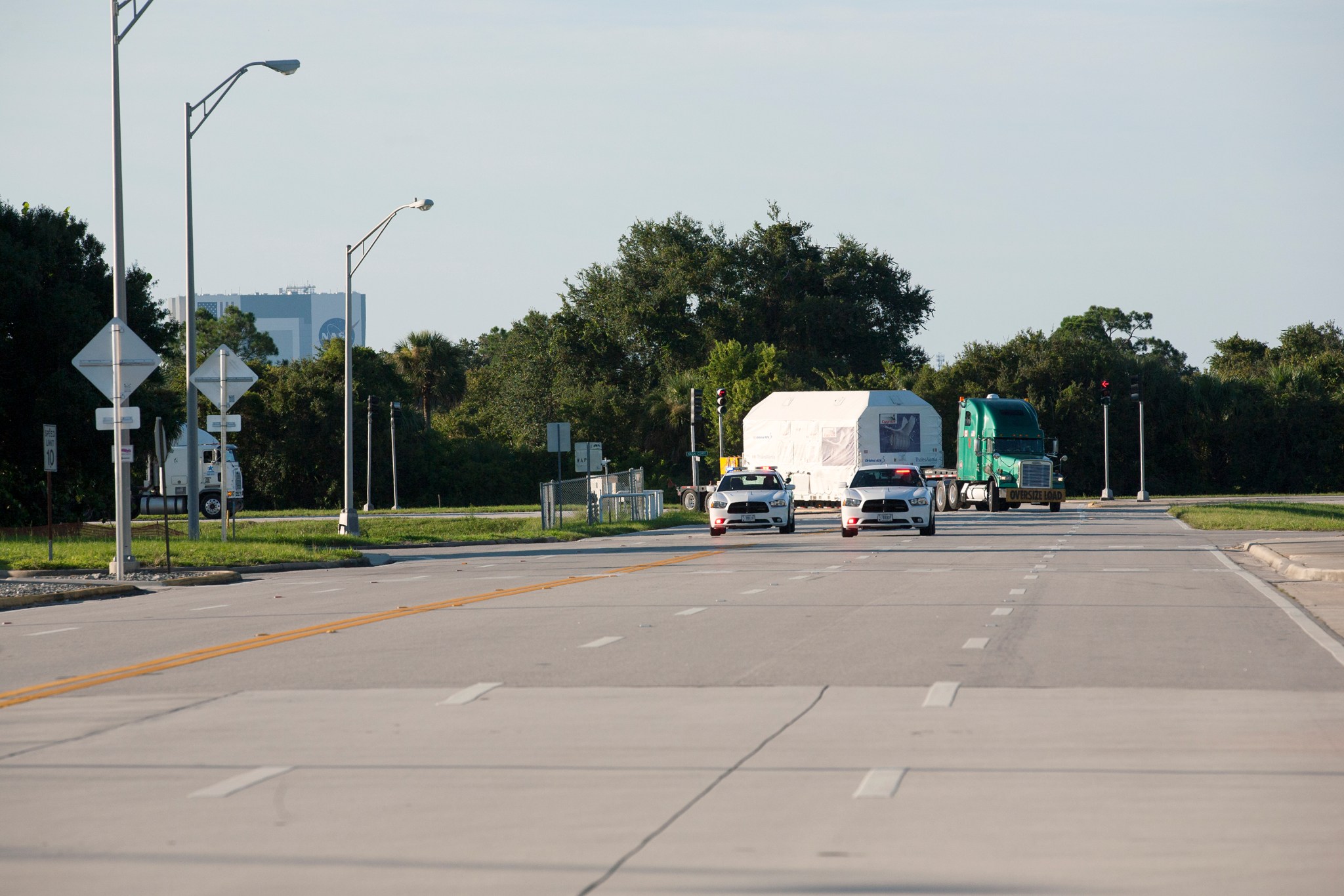 Cygnus pressurized module arrives at Kennedy