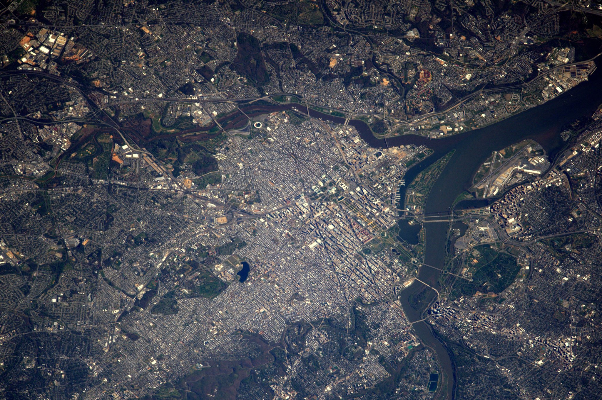 Washington DC photographed from low Earth orbit