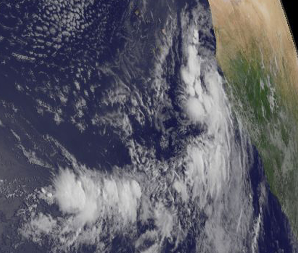 Close up image of Tropical Storm Fred