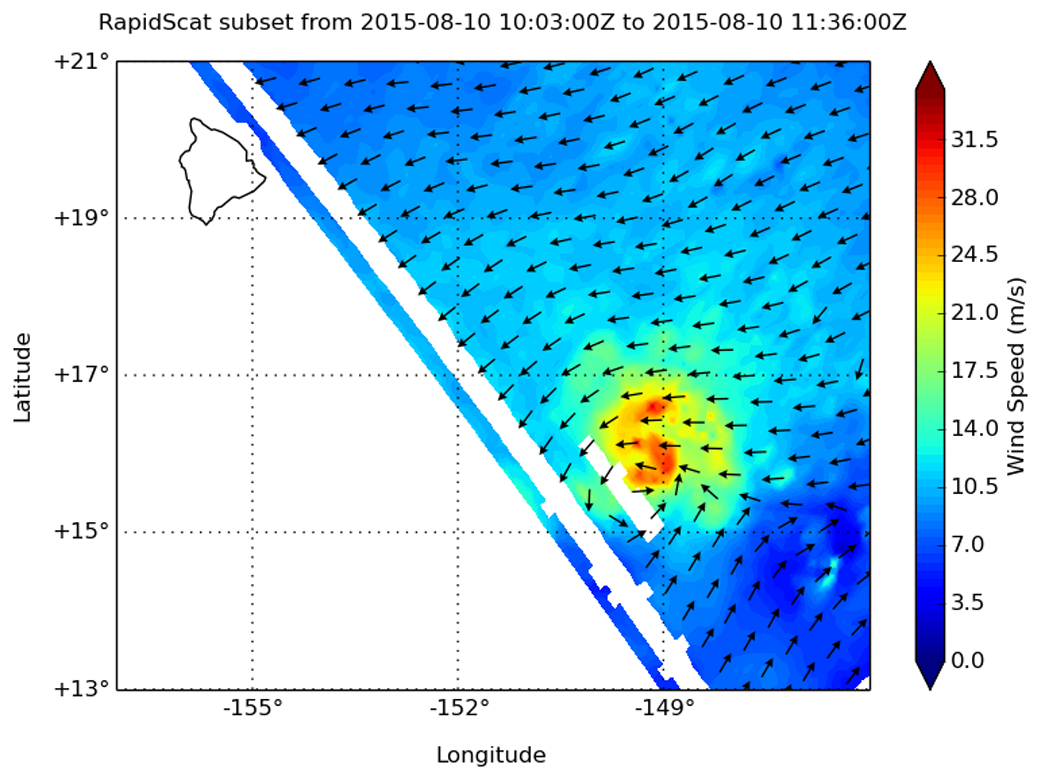 RapidScat image of Hilda