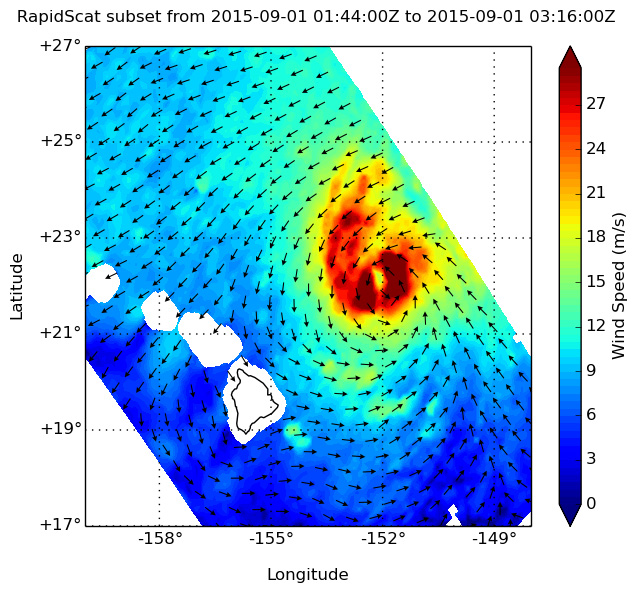 RapidScat image of Ignacio