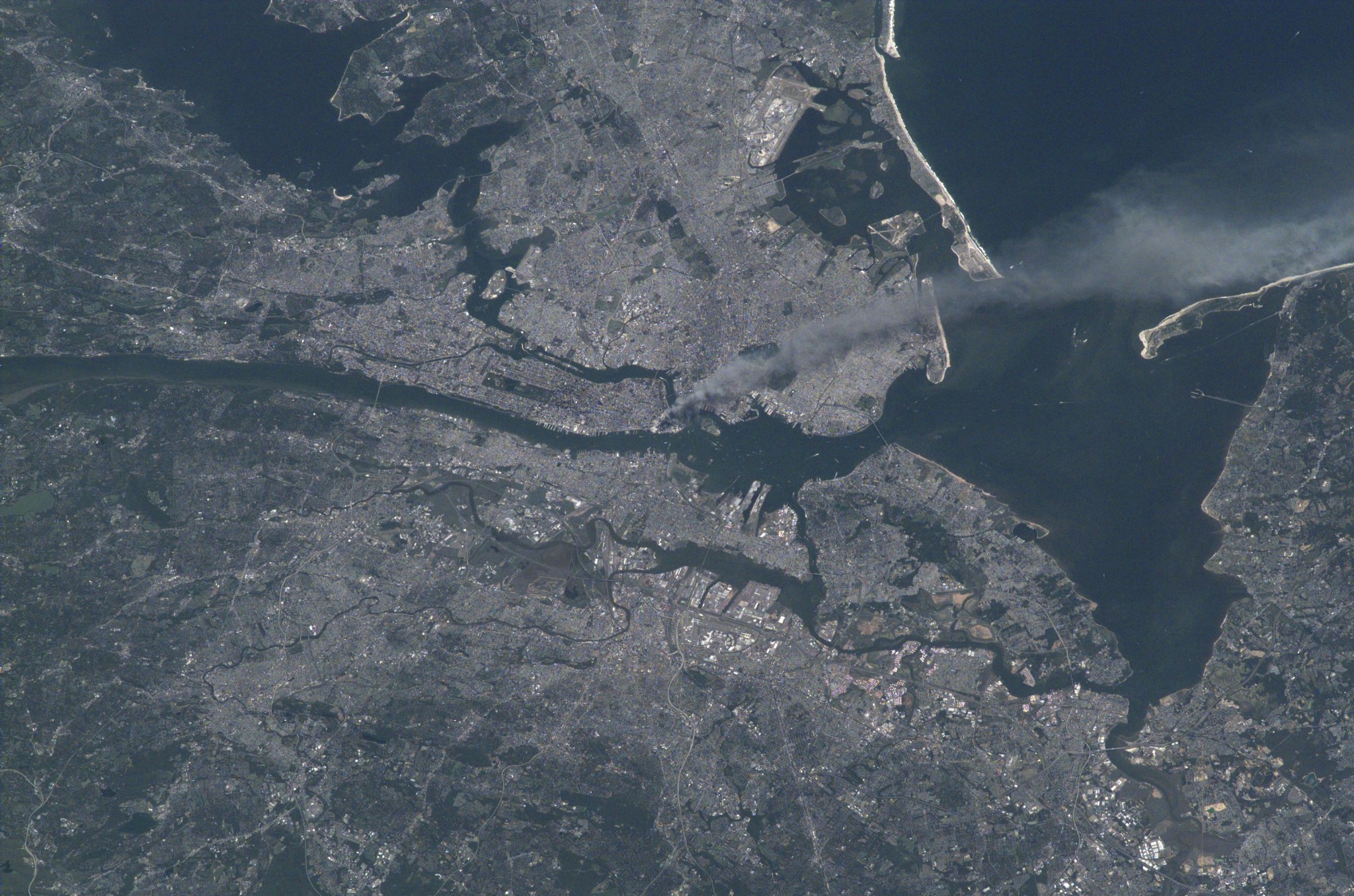 New York City area photographed from orbit on Sept. 11, 2001