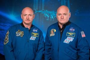 Expedition 45/46 Commander, Astronaut Scott Kelly (right) along with his brother, former Astronaut Mark Kelly (left).