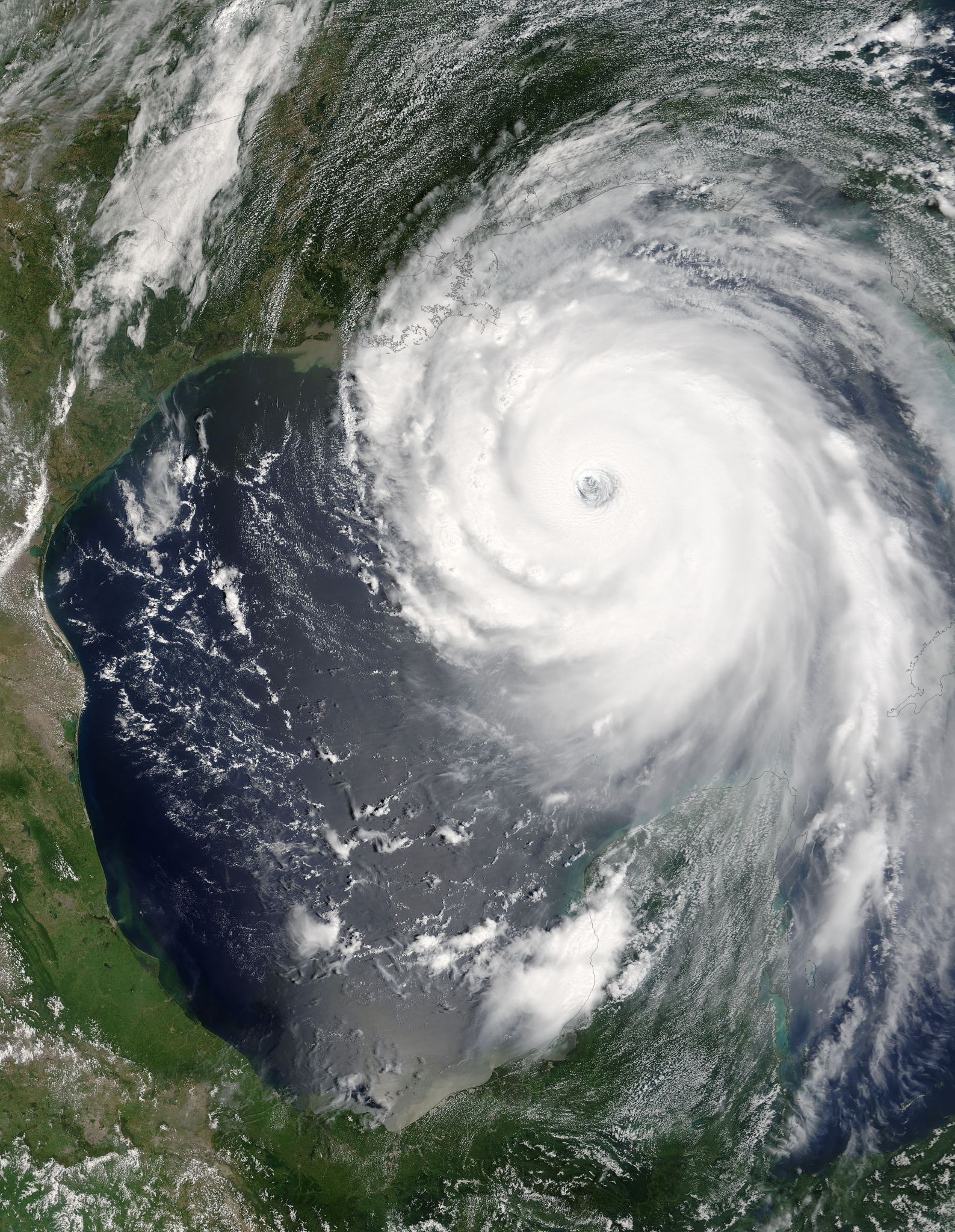 full-color image of hurricane katrina from satellite