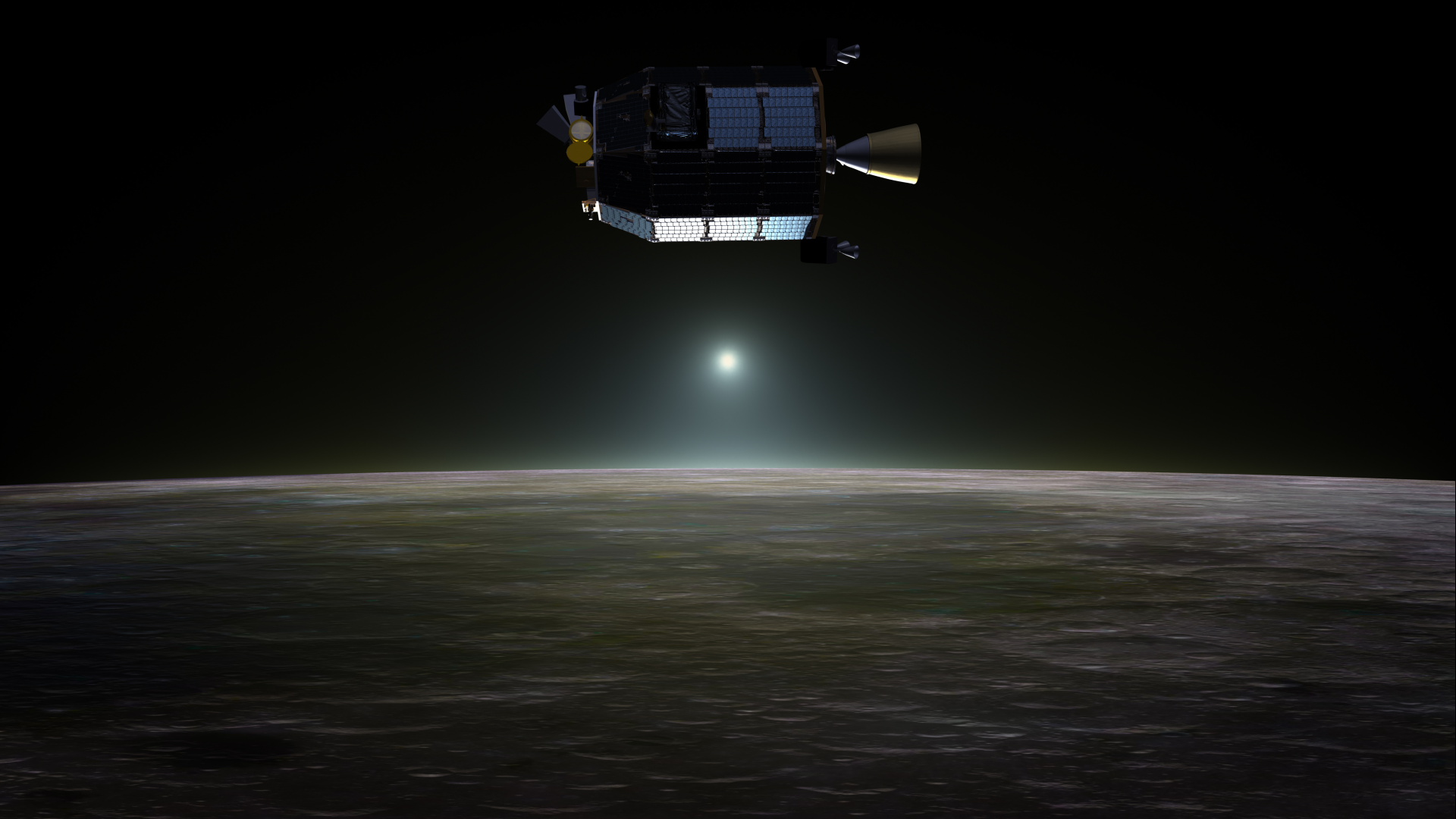 Artist's concept of LADEE in lunar orbit