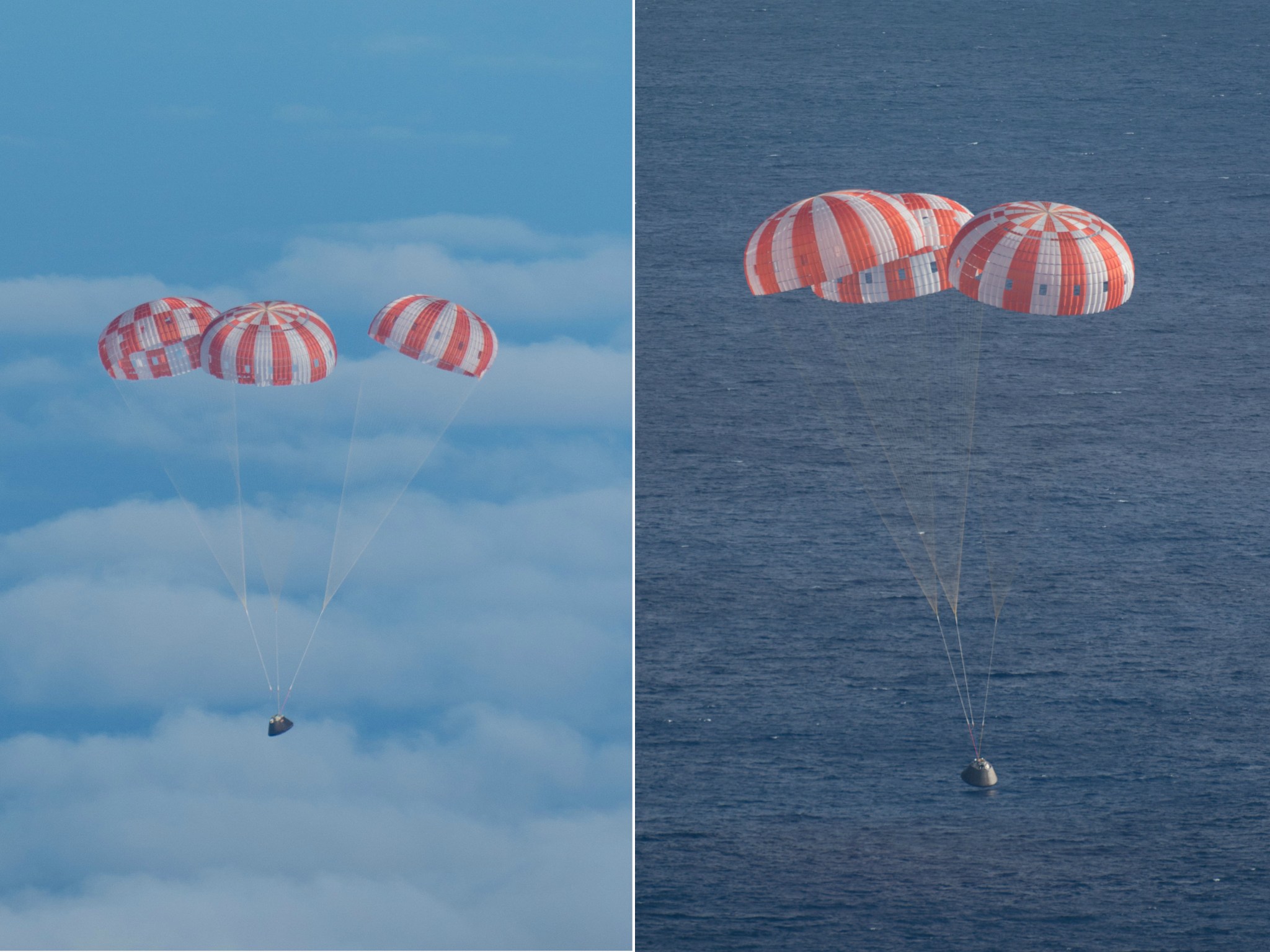 NASA's Orion spacecraft descends back to Earth after its December 2014 flight test