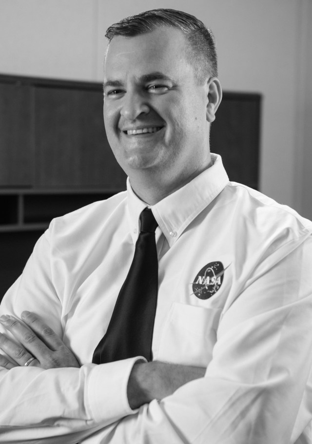 A photograph of Mark Wiese, manager of Deep Space Logistics at Kennedy Space Center.