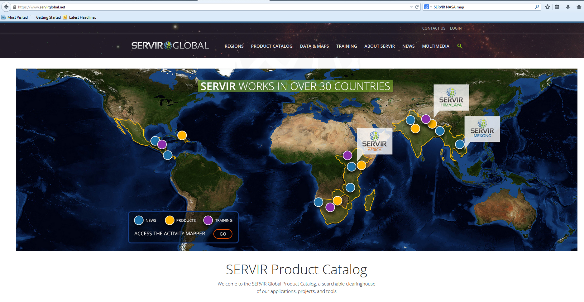 The SERVIR web hubs help governments and stakeholders protect the lives, property and resources of people around the globe. 