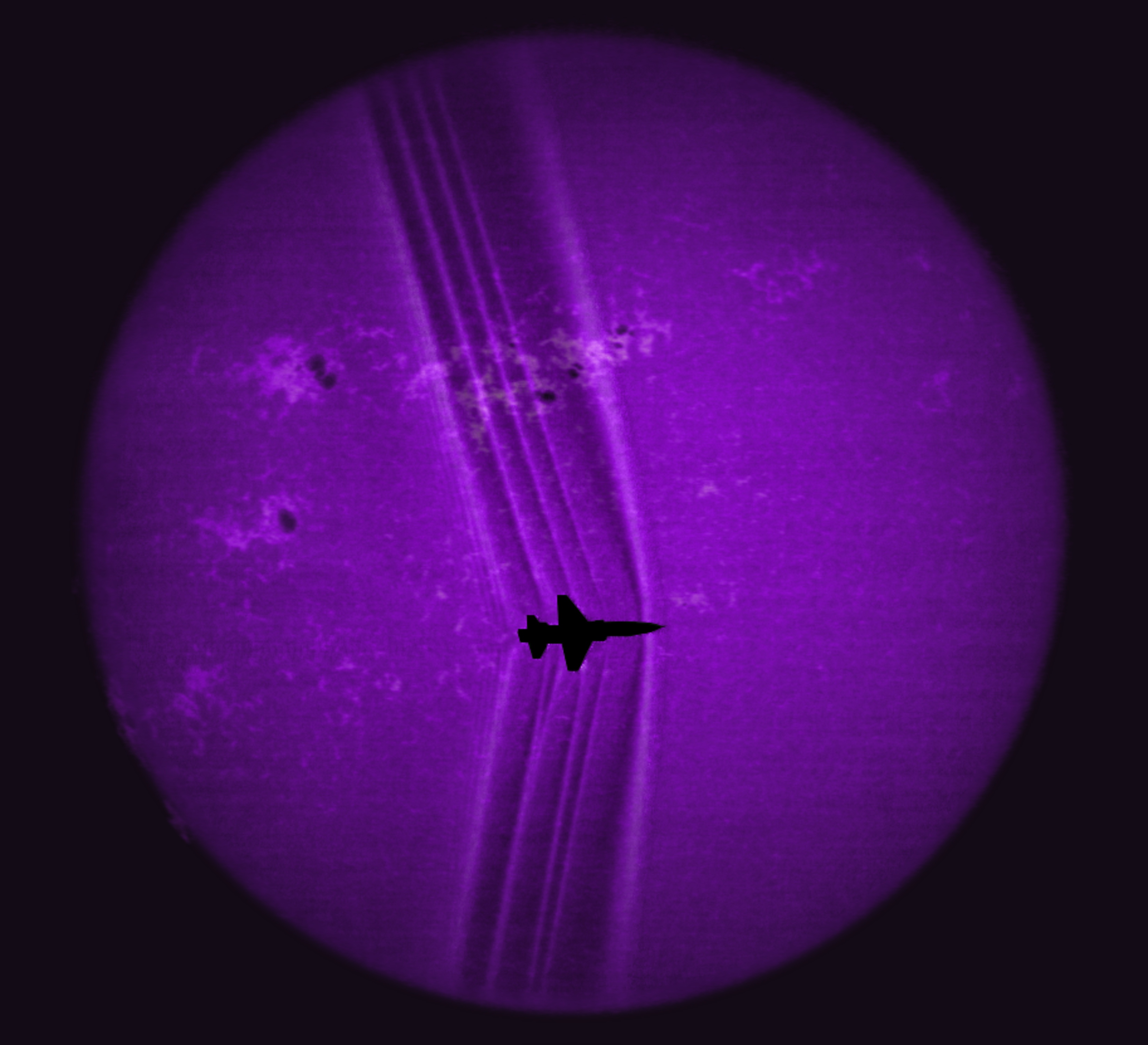 Shock waves created by a supersonic T-38C.