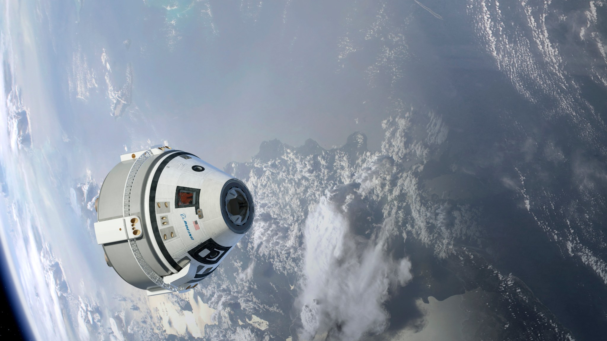 Depiction of the CST-100 in orbit