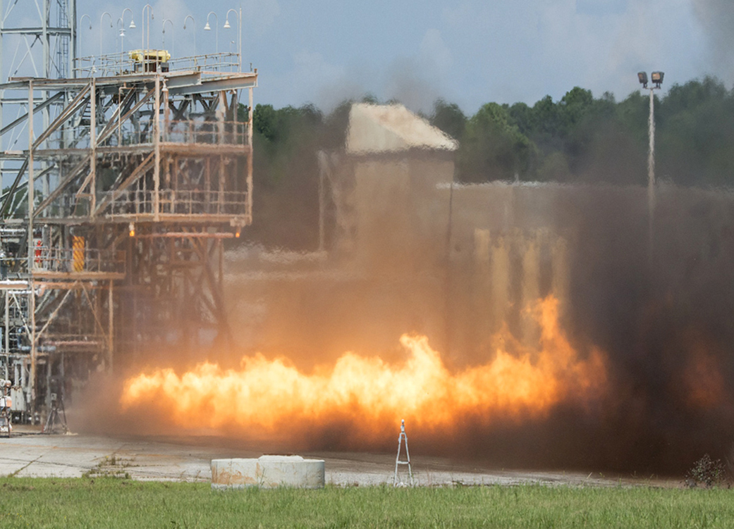 F-1 engine is test-fired at NASA's Marshall Space Flight Center