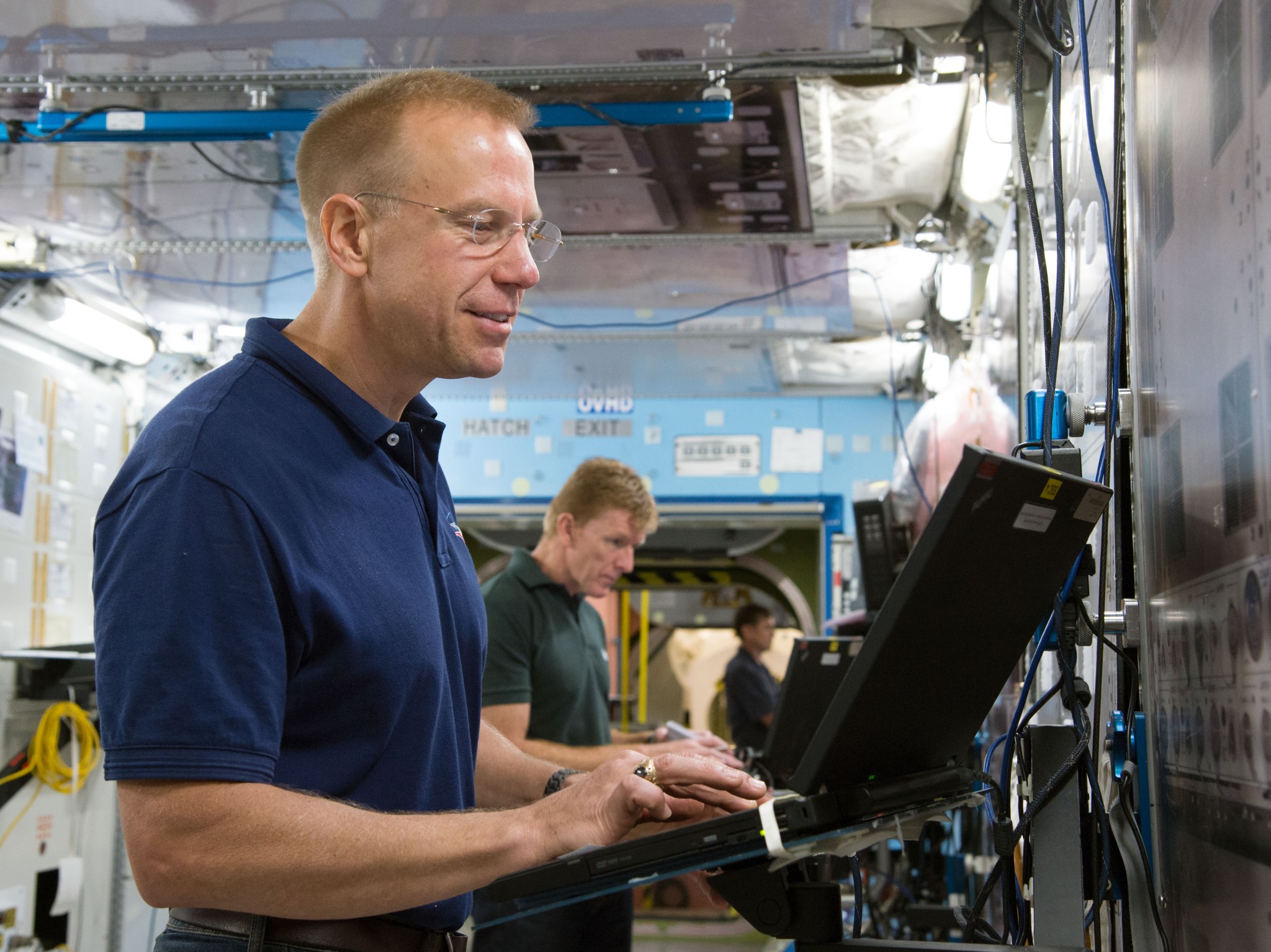 NASA astronaut Tim Kopra and ESA (European Space Agency) astronaut Timothy Peake