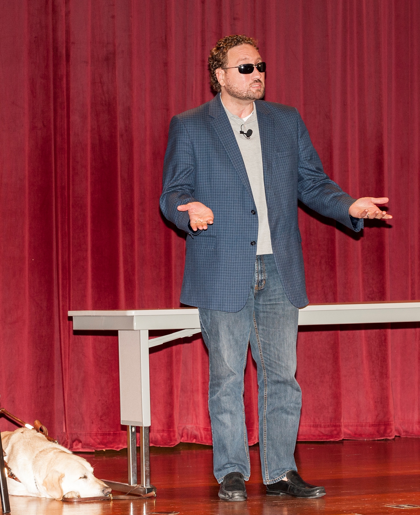 Marcus Engel and his Seeing Eye dog, Garrett