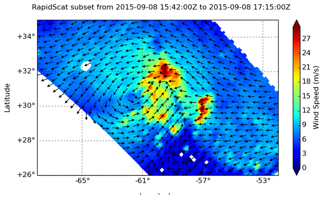 RapidScat image of Henri