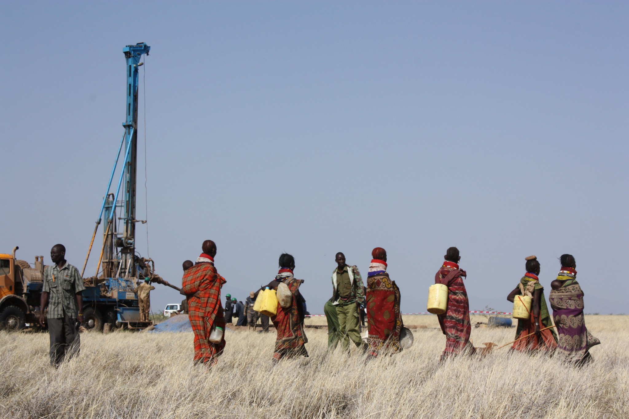 Turkana Women Retrieving Water from a Newly Drilled Well in the Lotikipi Basin
