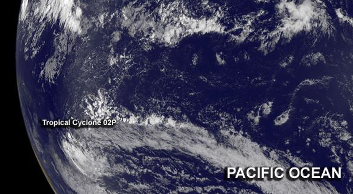 Tropical Cyclone 02P dissipating in South Pacific Ocean